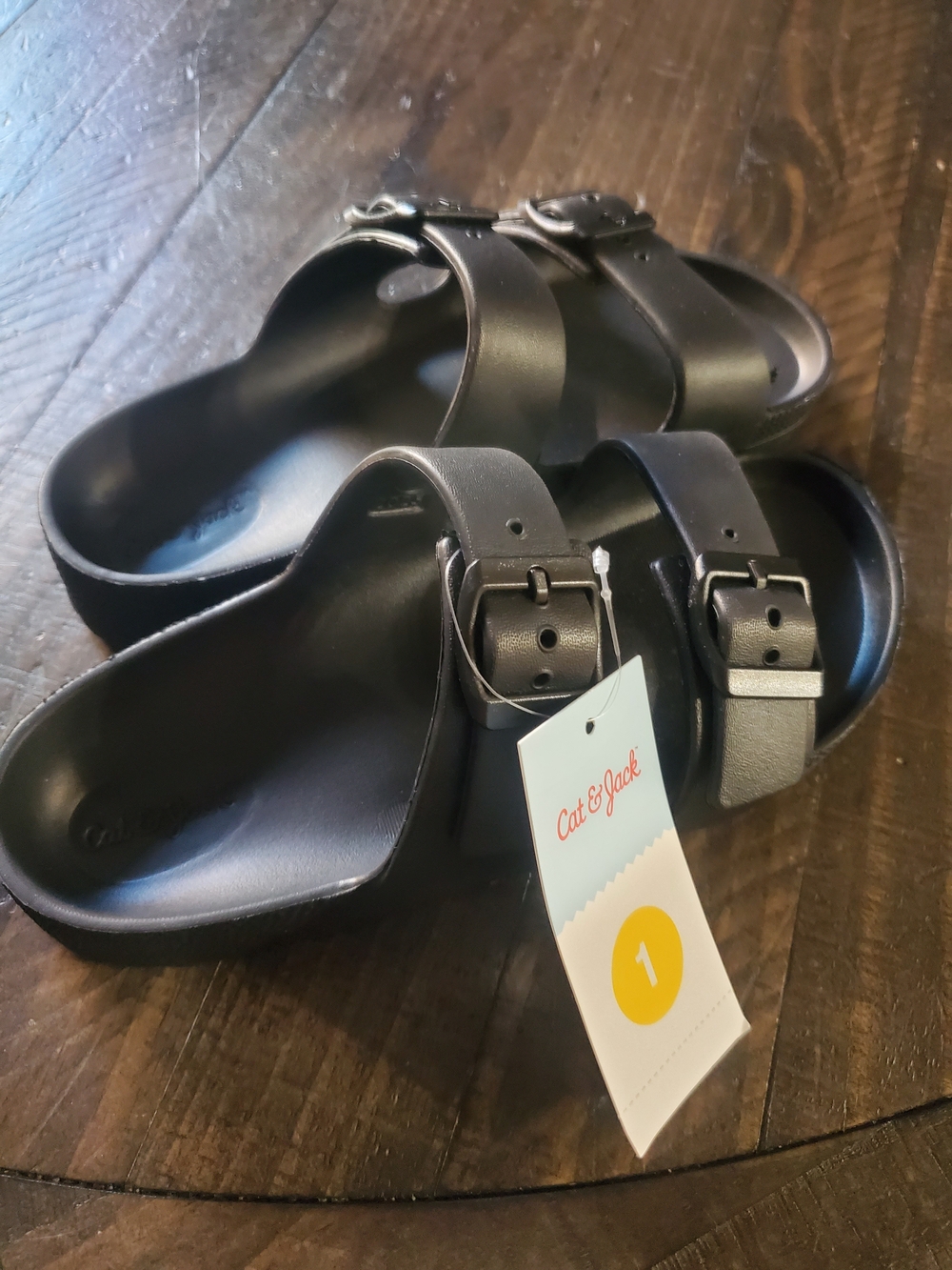 Cat & Jack Black Double-Buckle Sandals